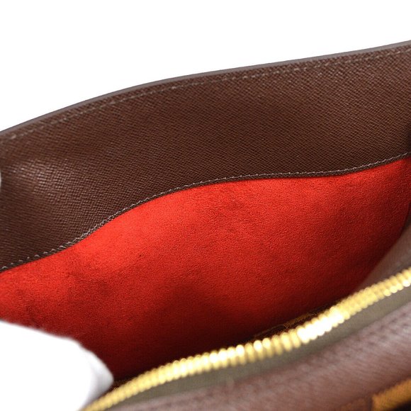 LOUIS VUITTON TRIANA HAND BAG PURSE DAMIER CANVAS EBENE - Picture 10 of 11